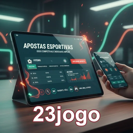 Acesso ao cassino 23jogo em tablet e smartphone para apostas.