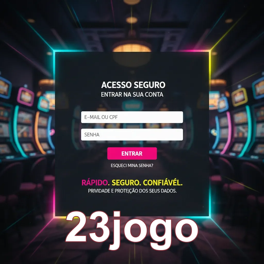 Tela de login do 23jogo para acesso seguro a jogos ao vivo.