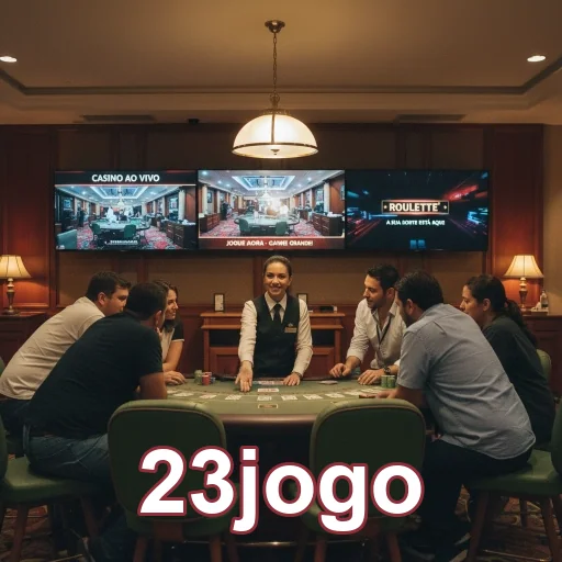 Jogadores interagindo com dealer em cassino 23jogo.