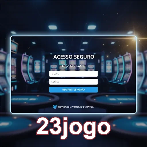 Tela de login seguro do 23jogo exibida em smartphone