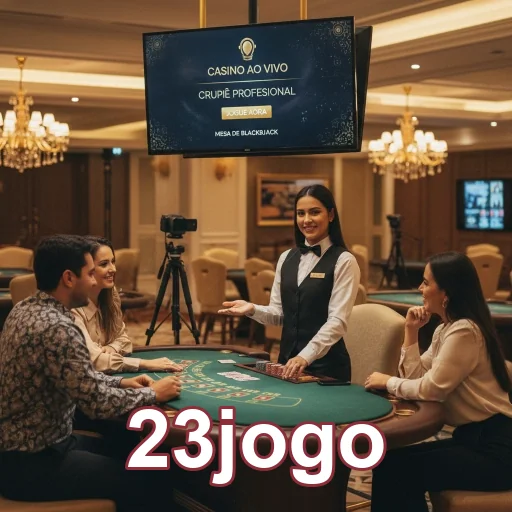 Jogadores em mesa de blackjack no 23jogo com crupiê.