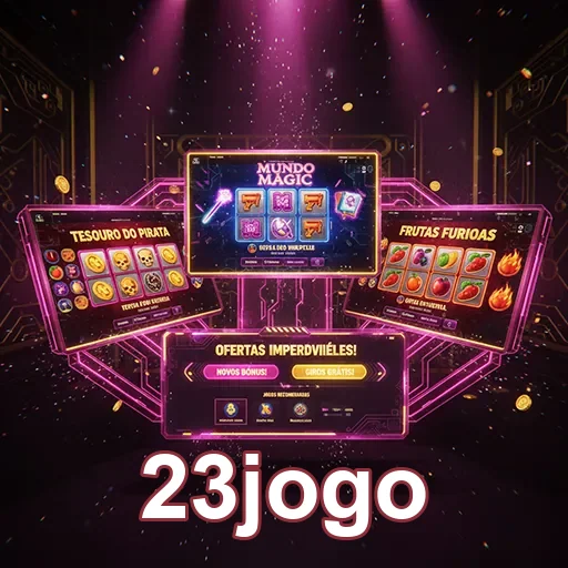 Interface mobile da 23jogo com diversos slot games.