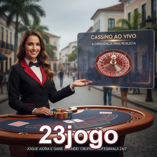 A jogadora apresenta um cassino ao vivo no 23jogo.
