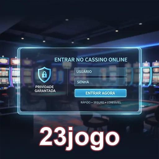 Tela de login do 23jogo com campos para usuário e senha.