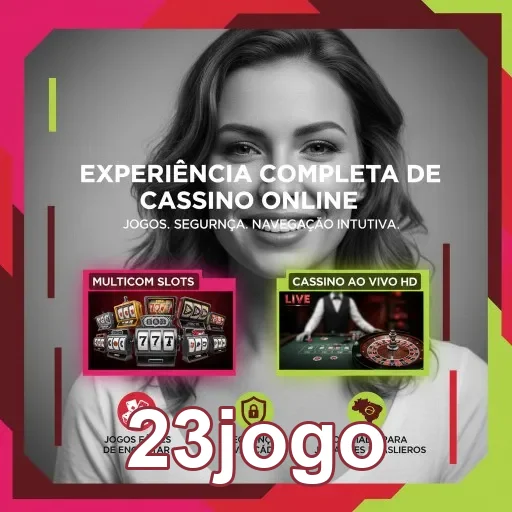 Imagem da plataforma 23jogo mostrando slots e cassino ao vivo.