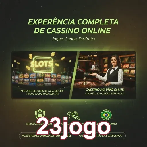 Interface do 23jogo mostrando opções de cassino online.