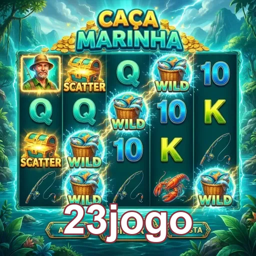 Tela de slot do 23jogo mostrando caça marinha.