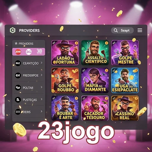 Interface do 23jogo com jogos ao vivo destacados.