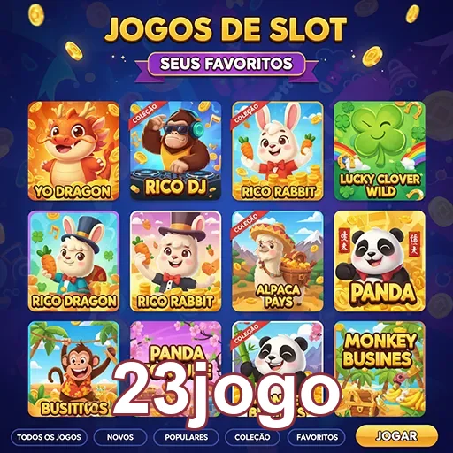Tela de jogos de slots disponíveis no 23jogo.
