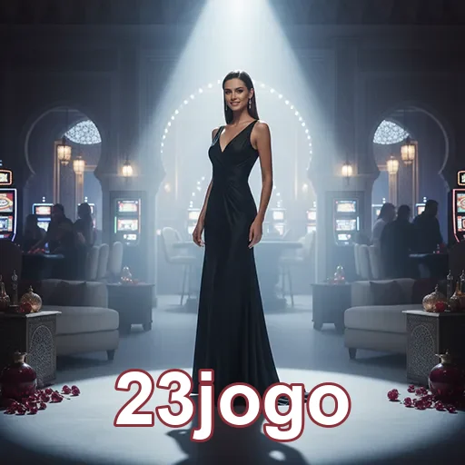 Jogadora em ambiente sofisticado de jogos ao vivo no 23jogo.