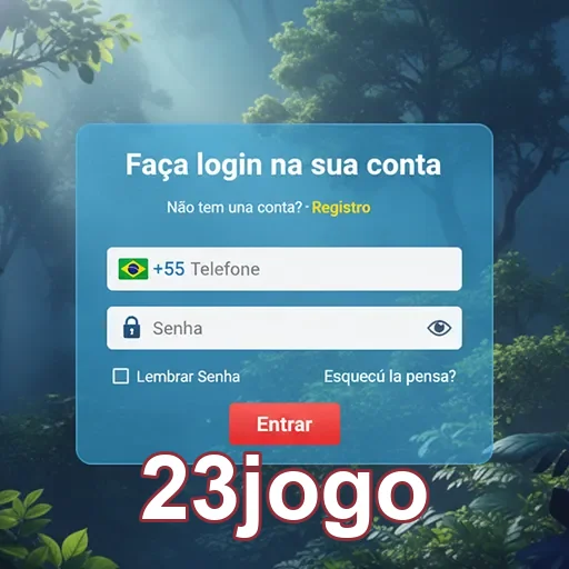 Tela de login do 23jogo com opções de acesso móvel.