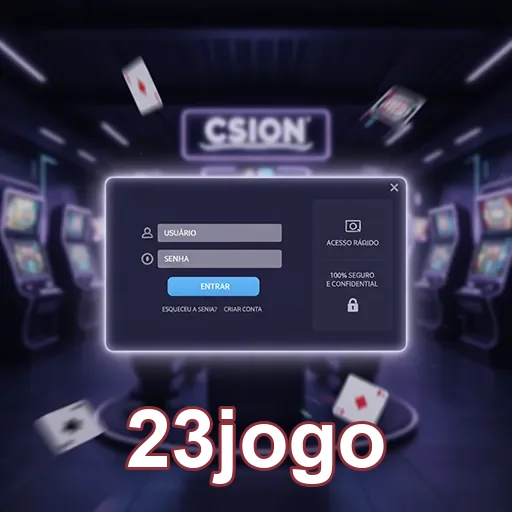 Tela de login seguro do site 23jogo com backend criptografado.