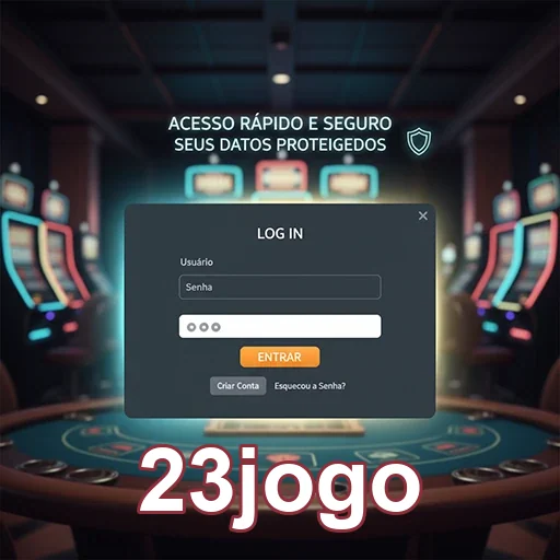Tela de login do 23jogo com acesso seguro para jogadores.