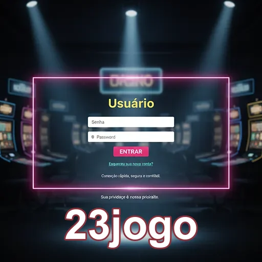 Tela de login do 23jogo com campos para usuário e senha.