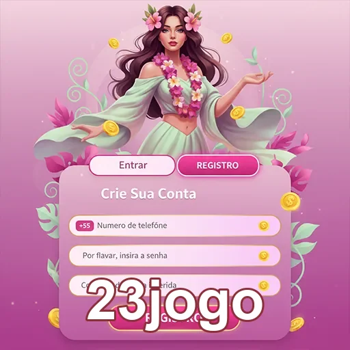 Tela de cadastro da plataforma 23jogo com opções visuais.