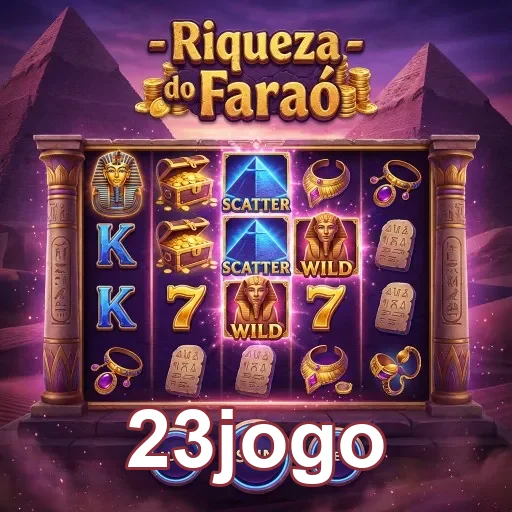Tela do jogo 'Riqueza do Faraó' exibida no 23jogo.