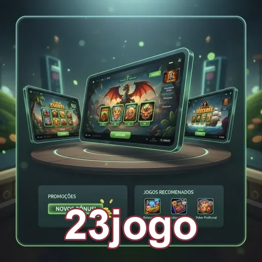 Tela do 23jogo mostrando acesso a promoções e jogos VIP.