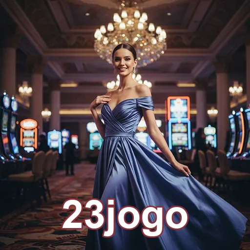 Mulher em vestido elegante em cassino do 23jogo.